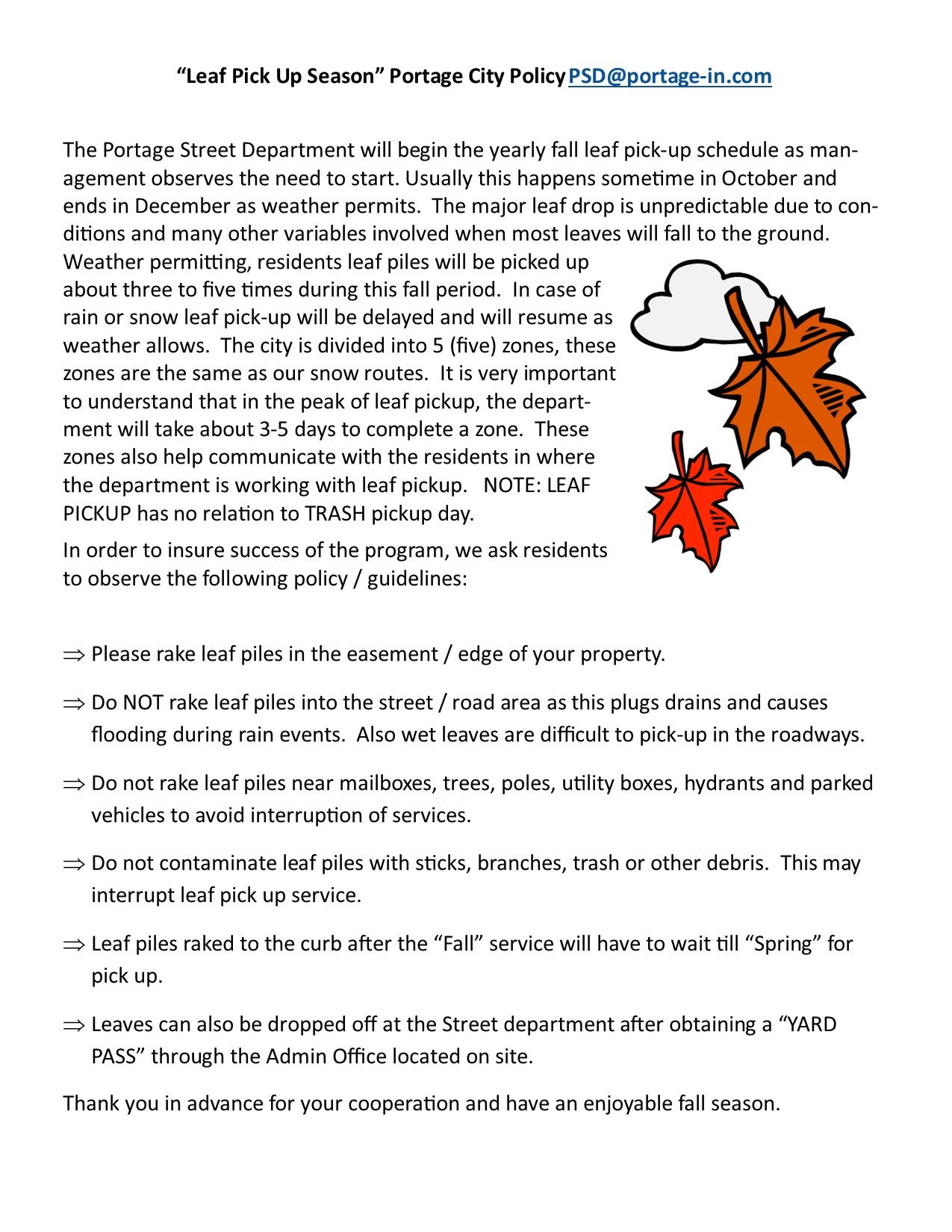 City of Portage Leaf Policy JPEG