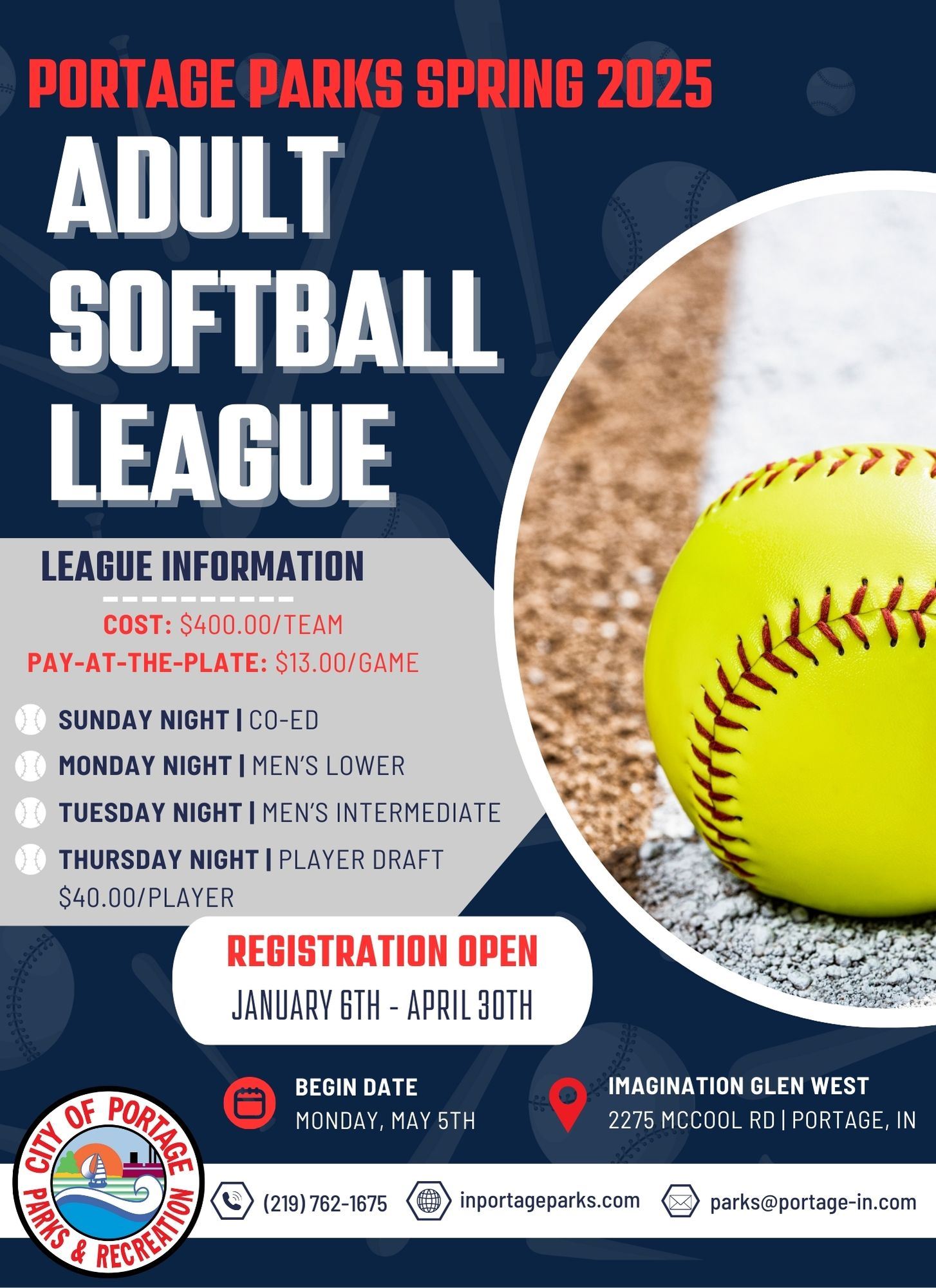 2025 Spring Softball Flyer